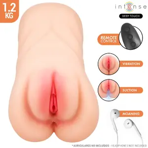 Vaginālais masturbators INTENSE BODIES & MASTURBATORS Krista — vibrējošs, ar žēlošanās skaņām, ar tālvadību
