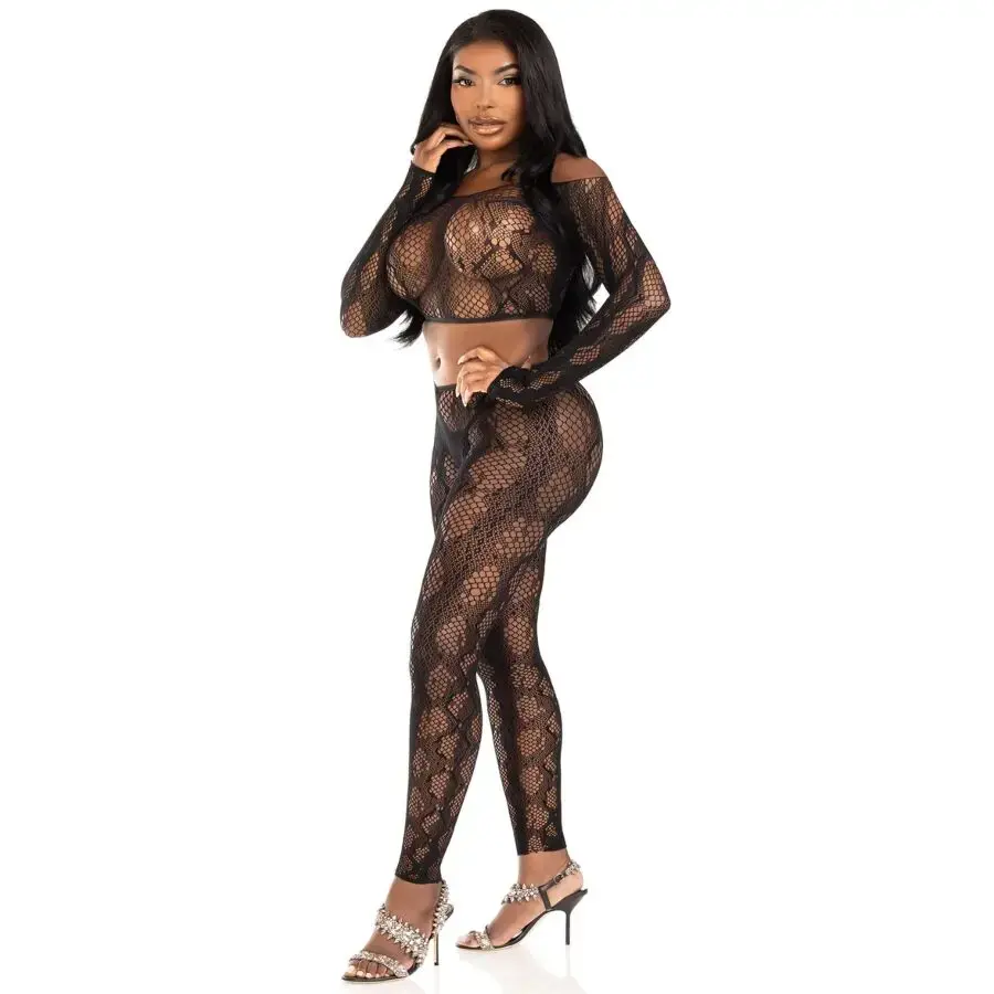 LEG AVENUE 89373 crop top un bezpirkstu legingi Photo 3