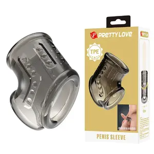 Насадка с кольцом для пениса pretty love D-245210 — текстурированная насадка с интегрированным кольцом