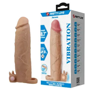 Penis Sleeve with Clitoral Stimulator and Vibration, pretty love XERXES