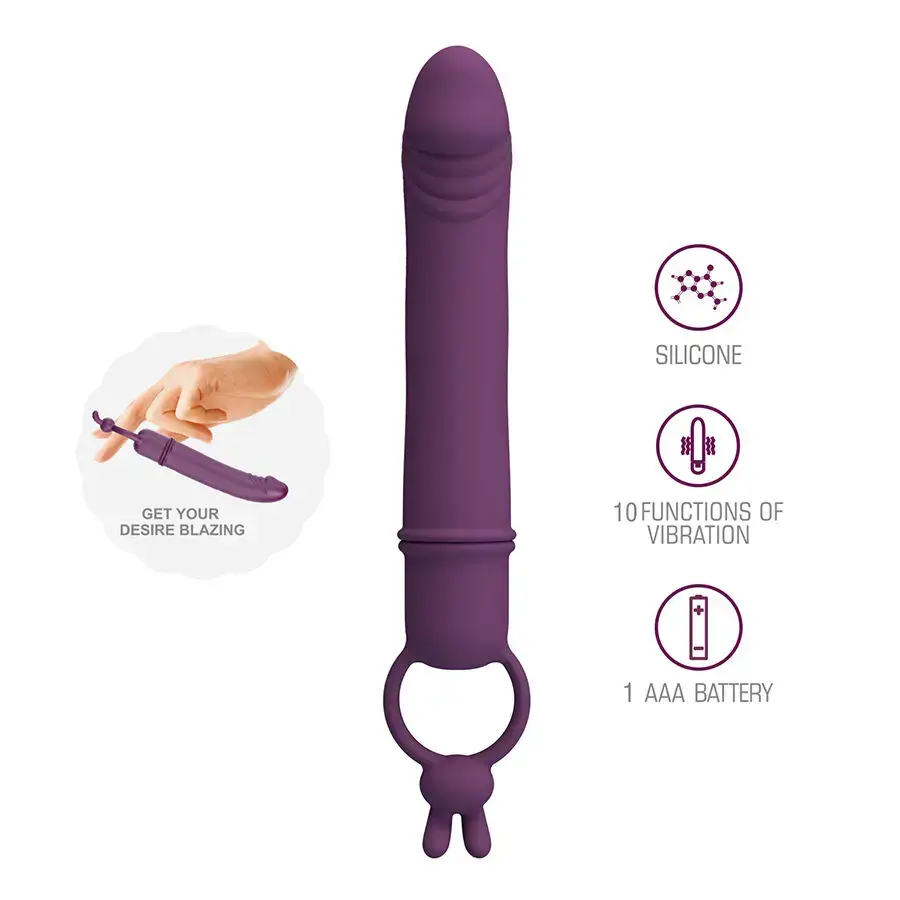 Vibrator penis form with resistance ring — pretty love CORA Photo 2