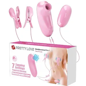 Multifunctional 3-in-1 Set with Suction Cup, Nipple Stimulators and Clitoral Vibrator — pretty love IMONIE