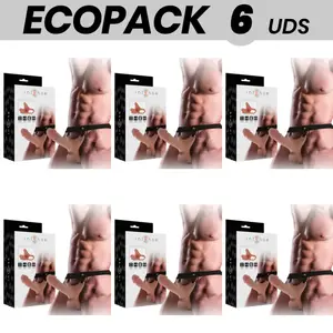 Siksnu komplekts ar caurumu dildo INTENSE ECOPACK — priekš strap-on lietošanas, dildo 16 x 3.5 cm