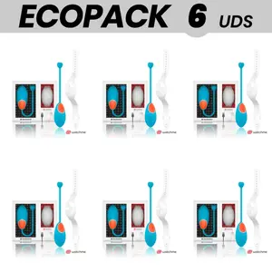 Wearwatch WatchMe Egg remote control vibrator — ECOPACK 6 units, Blue/Snow