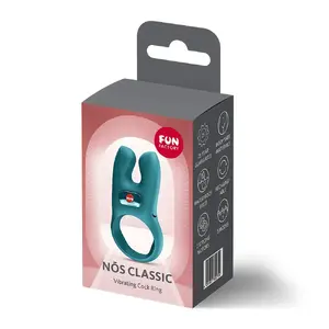 Кольцо-кок FUN FACTORY NŌS CLASSIC Bottle Green — перезаряжаемое, 2 мотора, 4 режима вибрации, водонепроницаемое, силикон/ABS