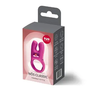 Эрекционное кольцо FUN FACTORY NŌS CLASSIC (NOS Magenta) — перезаряжаемое, два мотора, 4 режима вибрации, водонепроницаемое, силикон