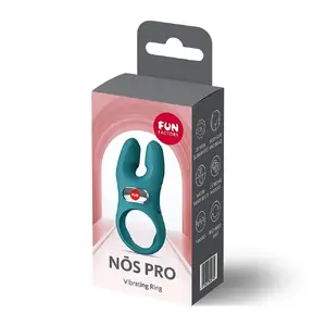 Кольцо для пениса FUN FACTORY NŌS PRO (Nos XL Petrol) — два мотора, 7 режимов вибрации, водонепроницаемое, перезаряжаемое, силикон