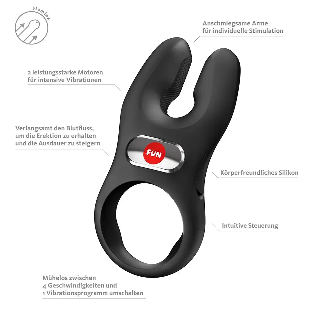 Fun Factory NŌS PRO Nos XL Black vibrating cock ring Photo 8