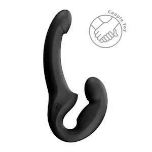 Dubultā dildo FUN FACTORY Share Lite Black — elastīgs silikons, izliekts gals G‑punkta/prostatas stimulācijai