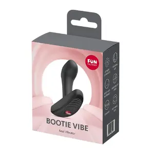 Анальная вибропробка Fun Factory Bootie Vibe Black — силикон, водонепроницаемая, 12 режимов, зарядка USB‑C