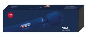 Wand Massager Fun Factory Vim Midnight Blue — rechargeable silicone massage wand, 8 vibration modes, Weighted Rumble motor