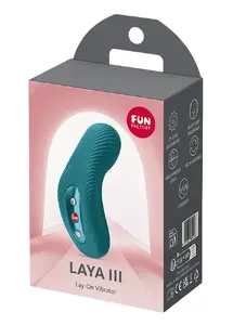 Lay-on vibrator Fun Factory Laya III Sage Green — silicone, waterproof, 10 modes (vibration + knocking)