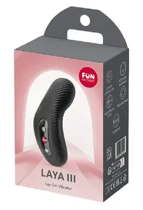Lay-on vibrator FUN FACTORY Laya III Black — silicone/ABS, waterproof, 10 modes (vibration + knocking)