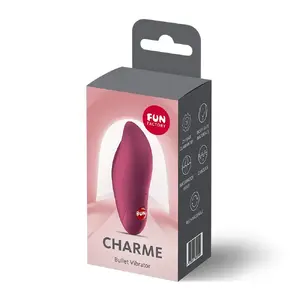Bullet vibrator FUN FACTORY Charme Wine Red — rechargeable, silicone, 12 vibration modes, waterproof
