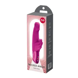 Trusis-vibrator Fun Factory Wicked Angel Magenta — silikona, ūdensizturīgs, bateriju darbināms, dubultā stimulācija, 6 režīmi, 4 ātrumi