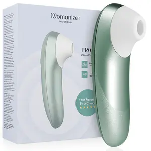 Clitoral stimulator WOMANIZER Pro Vibrant with Pleasure Air Technology, 11 intensity levels, IPX7 waterproof, rechargeable (Sage Green)