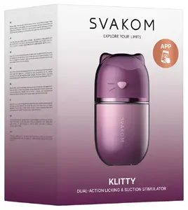 Лежащий вибратор Svakom Klitty Dusty Lavender — стимулятор с облизыванием, всасыванием и вибрацией, 10 режимов и 3 уровня вакуума