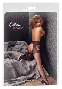 Cottelli Collection Suspender Tights L/XL, 20 Denier Crotchless Pantyhose