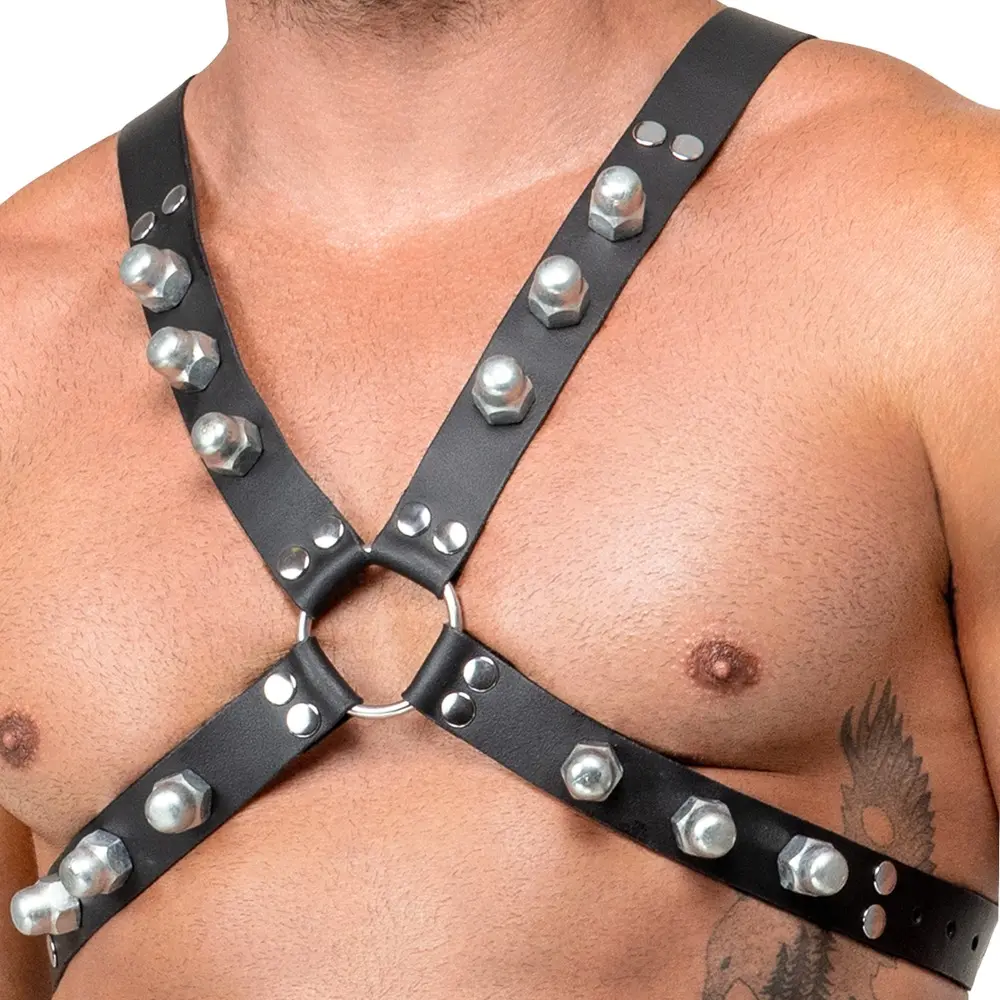 ZADO Leather Chest Harness - Adjustable X-Shape Accessory Photo 8
