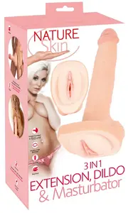 Nature Skin 3in1 удлинитель, фаллоимитатор и мастурбатор