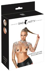 Нагрудное украшение Bad Kitty с шипами и цепочками на плечи, регулируемое