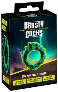 Beasty Cocks Dragon Loop Cock Ring, Liquid Silicone