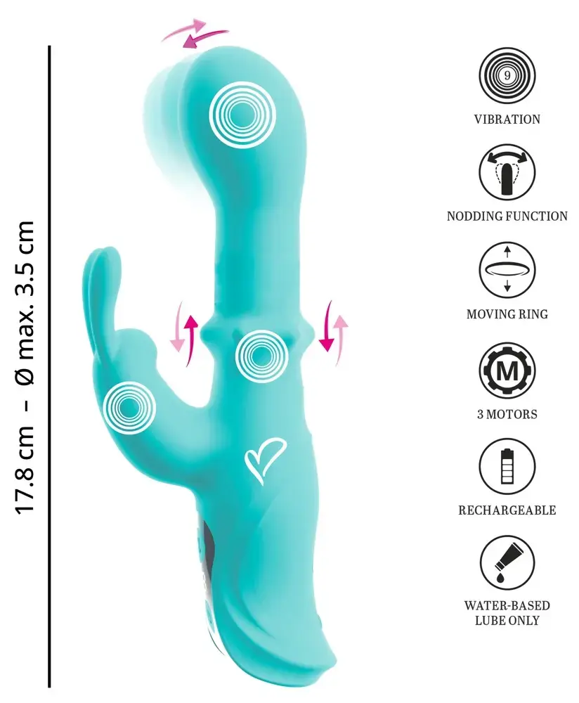 beau coeur Oriven trušveida vibrators | Divkārša stimulācija Photo 13