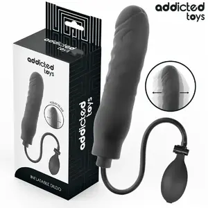 Addicted Toys piepūšamais dildo Model 3, ķermenim drošs silikons, regulējams izmērs