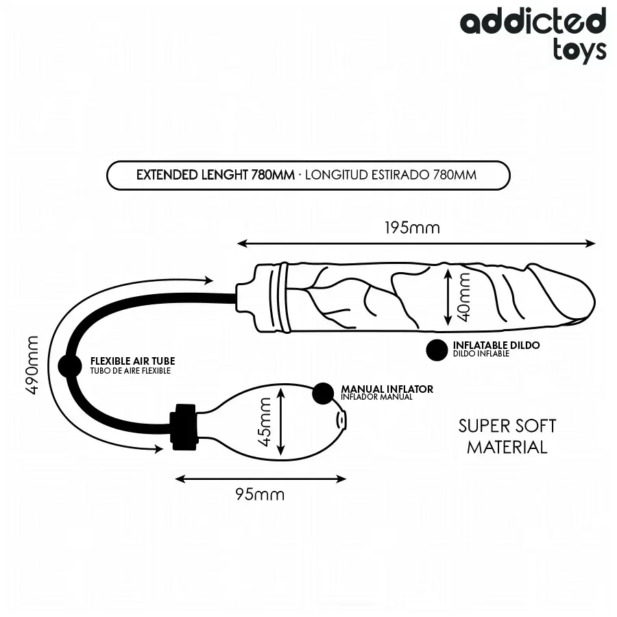 Addicted Toys Inflatable Dildo Model 4 | Adjustable Stimulator Photo 6