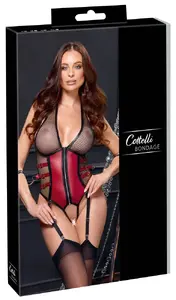 Cottelli Collection Body Bondage XL Crotchless Suspender Body with Arm Restraints