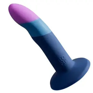 Силиконовый дилдо ROMP Piccolo с трехцветной присоской 14 см