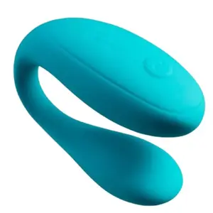 Pāru vibrators ROMP Join, tirkīza krāsā, silikona, 6 intensitātes līmeņi, 4 režīmi