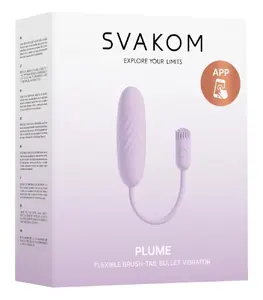 Svakom Plume Pastel Lilac Flexible Brush Tail Bullet Vibrator with App Control