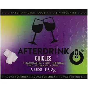 WUG GUM After Drink košļājamā gumija pret paģirām, 8 gab., ar guarānu, cinku un vitamīniem