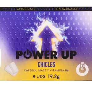 Жевательная резинка WUG POWER UP с кофеином и экстрактом мате, вкус кофе, 8 штук