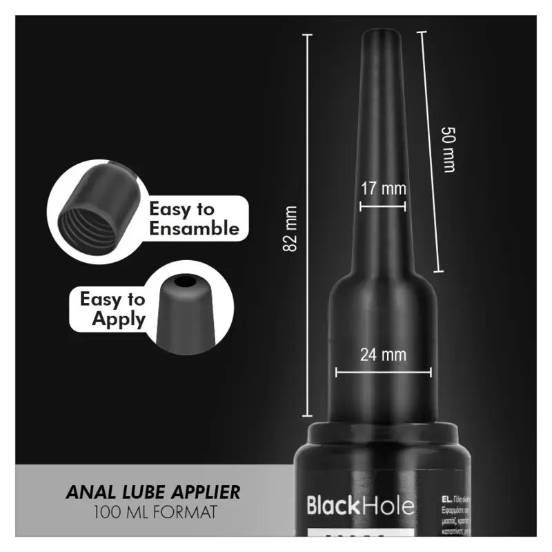 Black Hole anālās smērvielas aplikators L izmērs 100 ml Photo 4