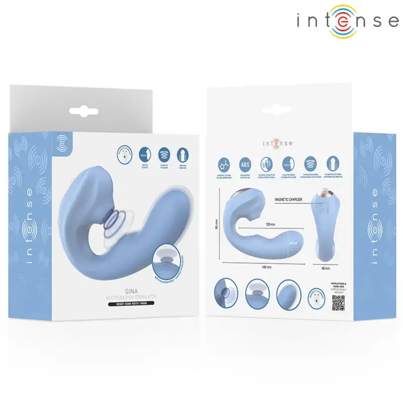 INTENSE GINA Multifunction Clitoral Stimulator - Blue Photo 7