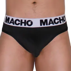 MACHO - MTG002  BLACK/BLACK THONG S