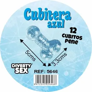 Diablo Picante Silicone Ice Cube Tray - 12 Penis-Shaped Molds, Blue