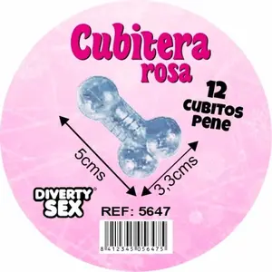 Diablo Picante Silicone Ice Cube Tray for 12 Penis-Shaped Cubes, Pink