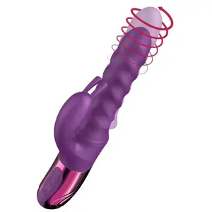 She.E.O Rabbit Swirl Vibrator, Dual Stimulation, Purple