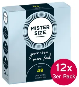 Mister Size 49mm 12 x pack of3