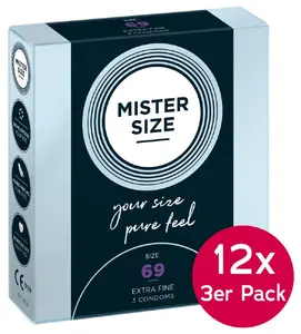 Mister Size 69mm 12xpack of 3