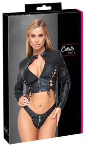 Imitation Leather Top & ThongL