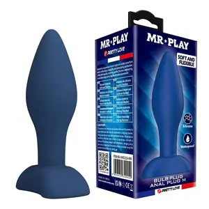 MR PLAY - TAPERED SILICONE ANAL PLUG BLUE M