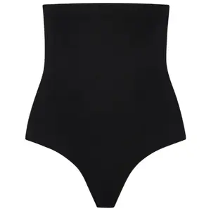 BYE-BRA - SOFT TOUCH SEAMLESS HIGH WAIST THONG BLACK SIZE XL