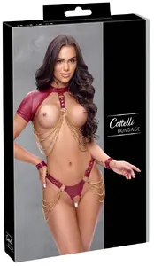Top+Thong Bondage red M