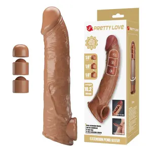 PRETTY LOVE - ADJUSTABLE PENIS EXTENSION SLEEVE 26 CM Ø 4 CM NATURAL