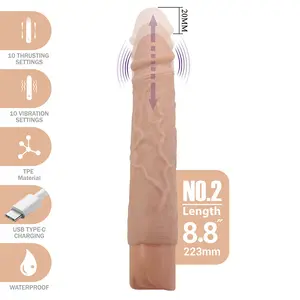 PRETTY LOVE - KESSLER REALISTIC VIBRATING DILDO WITH 10 VIBRATION MODES AND 10 THROWS, 22 CM NATURAL
