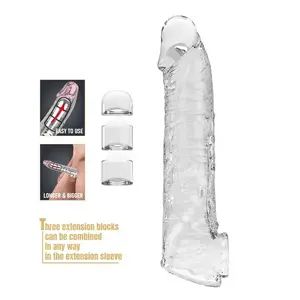 PRETTY LOVE - ADJUSTABLE PENIS EXTENSION SLEEVE 26 CM Ø 4 CM TRANSPARENT